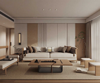 New Chinese Style A Living Room-ID:177412995