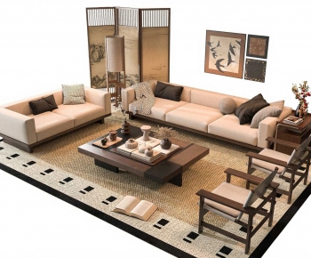New Chinese Style Sofa Combination-ID:144658097