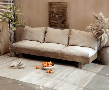 Wabi-sabi Style Three-seat Sofa-ID:205245023