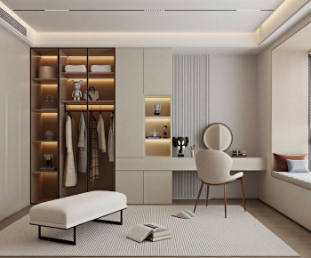 Modern Clothes Storage Area-ID:695682052