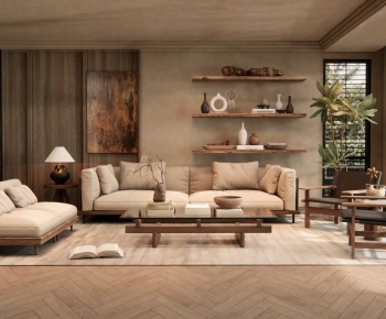 Wabi-sabi Style A Living Room-ID:619862084