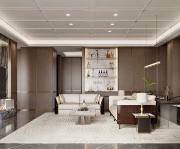 New Chinese Style A Living Room-ID:609051943