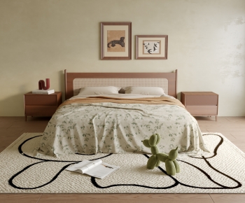 Modern Double Bed-ID:618433009