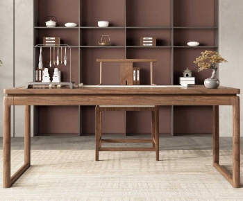 New Chinese Style Computer Desk And Chair-ID:952209005