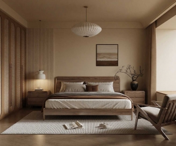 Wabi-sabi Style Bedroom-ID:210781105
