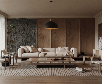 Wabi-sabi Style A Living Room-ID:801510892