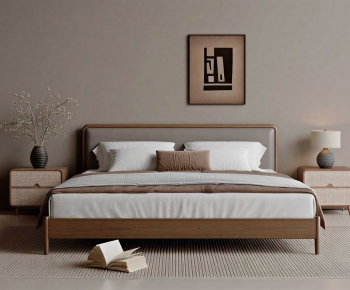 Wabi-sabi Style Double Bed-ID:701272017