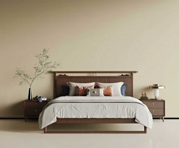 New Chinese Style Double Bed-ID:348738911