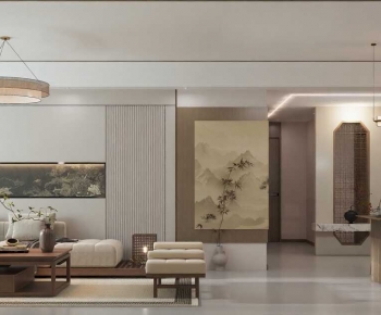 New Chinese Style A Living Room-ID:368489038