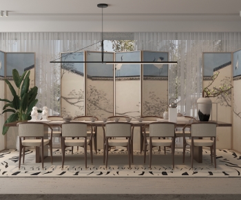 New Chinese Style Dining Room-ID:665204054