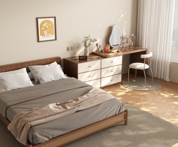 Modern Double Bed-ID:206401113