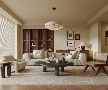 Wabi-sabi Style A Living Room-ID:690289977