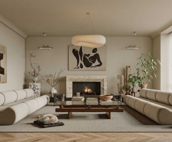 Wabi-sabi Style A Living Room-ID:883553983