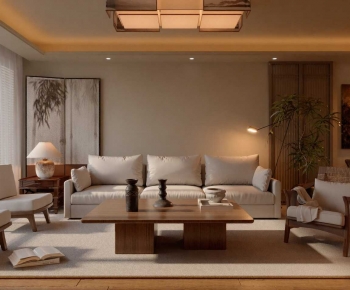New Chinese Style A Living Room-ID:741486076