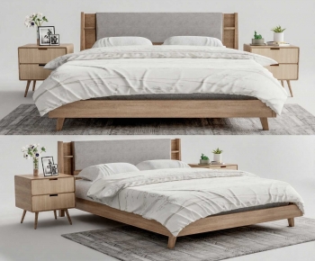 Modern Double Bed-ID:130358938