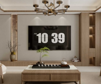 New Chinese Style A Living Room-ID:880409009