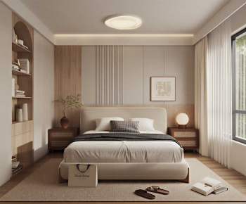 Wabi-sabi Style Bedroom-ID:978590013