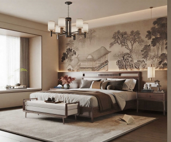 New Chinese Style Bedroom-ID:522913931