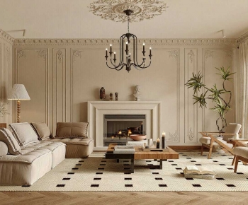 French Style A Living Room-ID:870264057