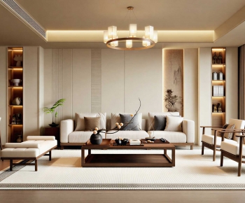 New Chinese Style A Living Room-ID:847759276