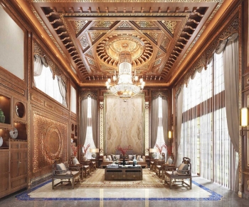 New Chinese Style A Living Room-ID:578152895