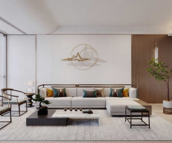New Chinese Style A Living Room-ID:633471979