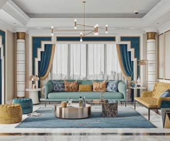 New Classical Style A Living Room-ID:491700897