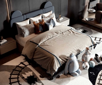 Modern Double Bed-ID:940407042