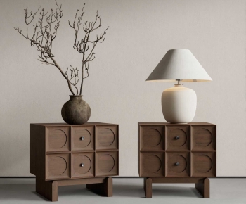 Wabi-sabi Style Bedside Cupboard-ID:481369973