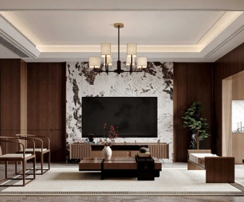 New Chinese Style A Living Room-ID:634031068