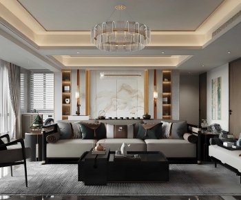 New Chinese Style A Living Room-ID:252032043