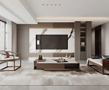 New Chinese Style A Living Room-ID:503952985