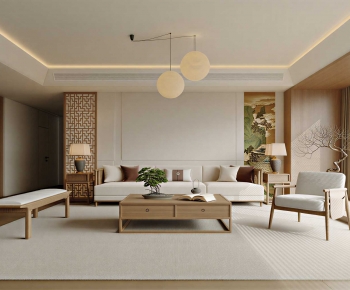 New Chinese Style A Living Room-ID:187413934
