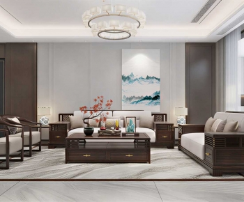 New Chinese Style A Living Room-ID:998013979