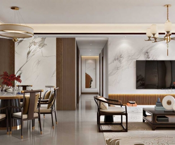 New Chinese Style A Living Room-ID:153779034