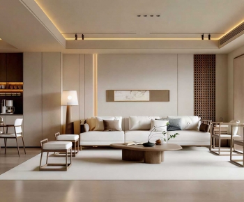 New Chinese Style A Living Room-ID:992676977