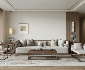 New Chinese Style A Living Room-ID:393112902