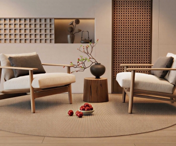 Wabi-sabi Style Lounge Chair-ID:594124085