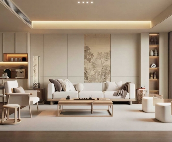 New Chinese Style A Living Room-ID:324862963