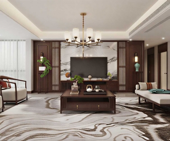 New Chinese Style A Living Room-ID:495978125