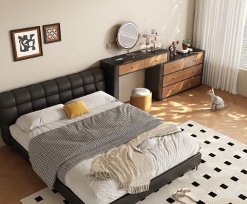Modern Double Bed-ID:458729034