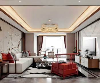 New Chinese Style A Living Room-ID:566980811