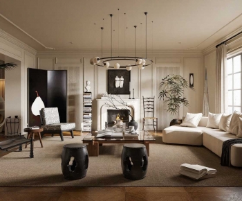 French Style A Living Room-ID:615135913