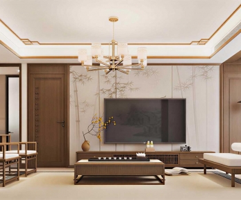 New Chinese Style A Living Room-ID:104275944
