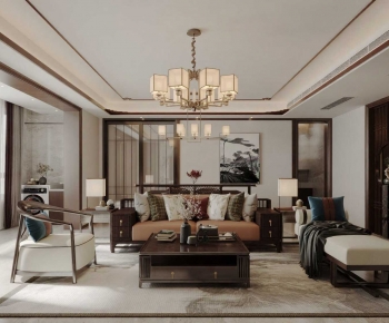 New Chinese Style A Living Room-ID:531008017