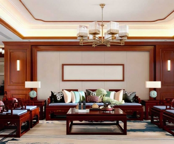 New Chinese Style A Living Room-ID:396073104