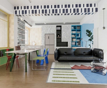 Modern A Living Room-ID:611610423