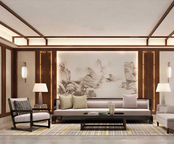 New Chinese Style A Living Room-ID:425556904