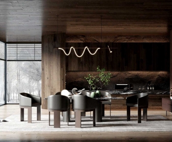 Wabi-sabi Style Dining Room-ID:133268892