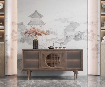 New Chinese Style Entrance Cabinet-ID:732182032